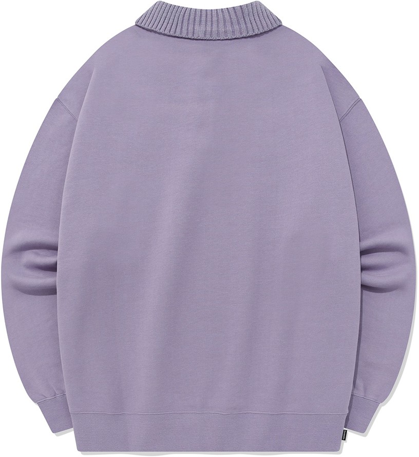 [COVERNAT]★KNIT COLLAR SWEATSHIRT Covernat Unisex Knit Collar Sweatshirt Ecru | Collared for