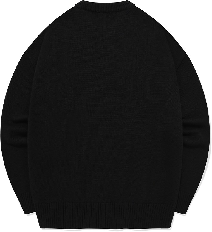 Covernat Unisex Middle C Logo Crew Neck Knit Black