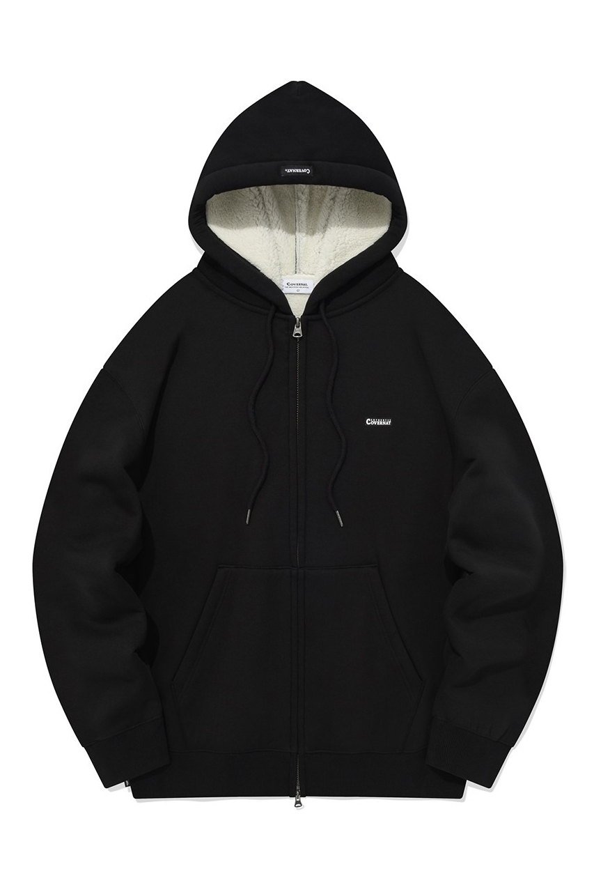 Unisex Boa Hoodie Zipup Black