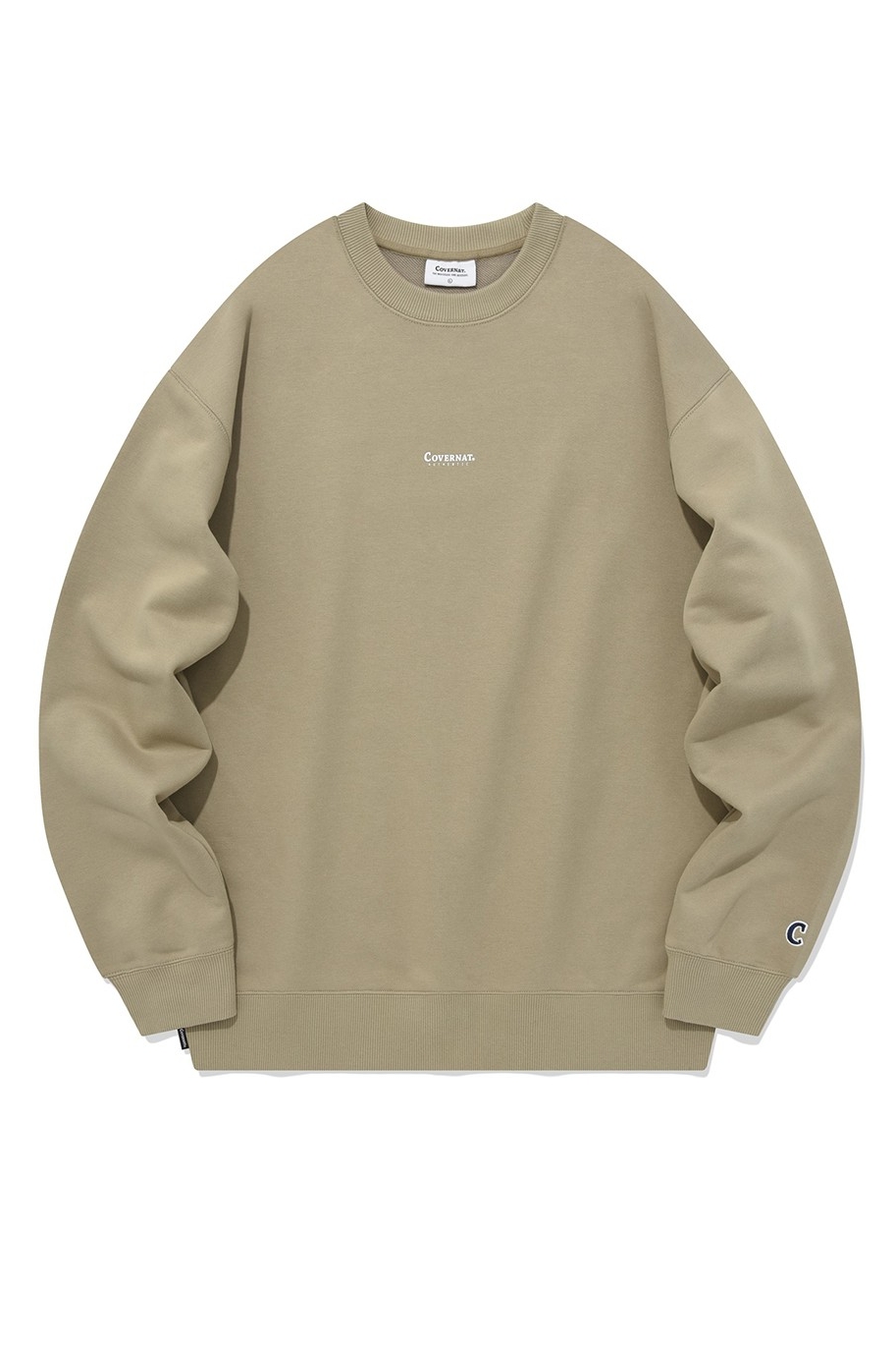 スウェット・トレーナー COVERNAT Small Authentic Logo Sweatshirt Charcoal Covernat Unisex Small Authentic Logo Sweatshirt Beige