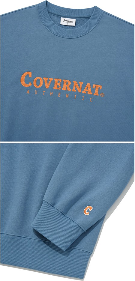 スウェット・トレーナー COVERNAT AUTHENTIC LOGO SWEATSHIRT SA071 Covernat Unisex Small Authentic Logo Sweatshirt Beige