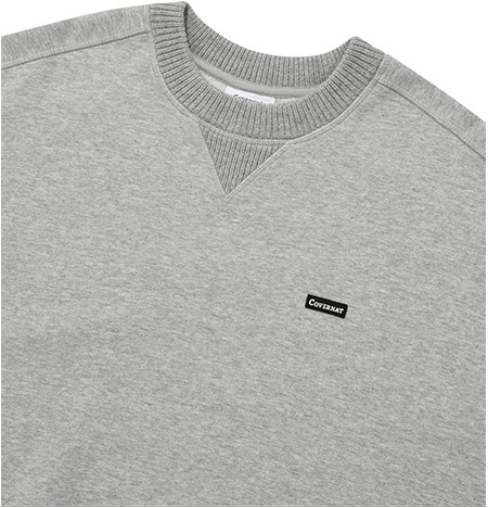 ★★COVERNAT★★ Overfit knit rib sweatshirt melange gray CO Covernat Unisex Oversized Knit Lip Sweatshirt Melange Gray