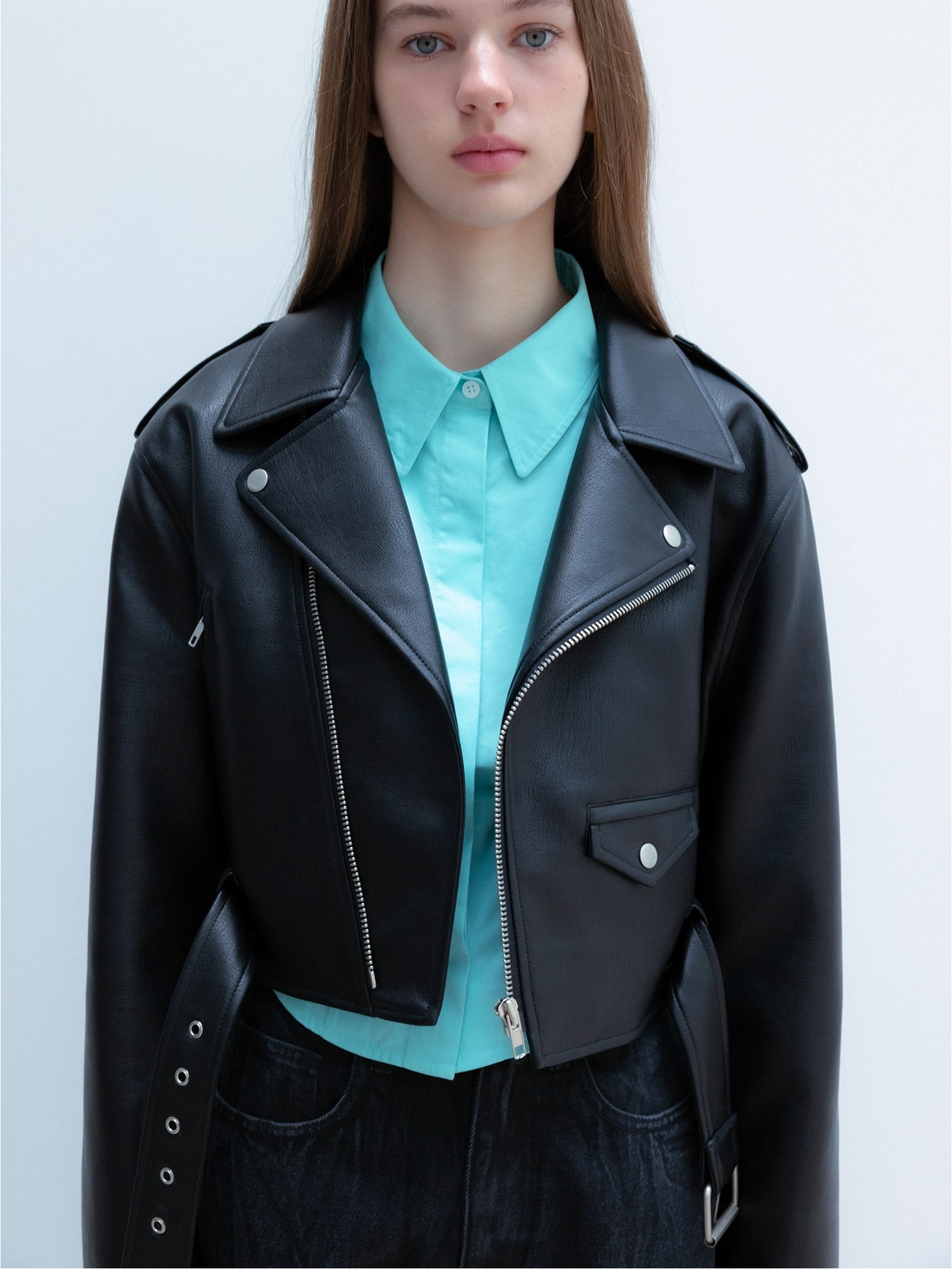 Leather Biker Jacket Black