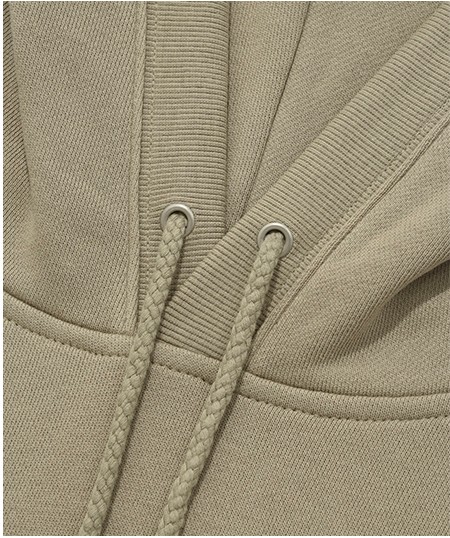 Covernat Unisex Oversized Small Authentic Logo Hoodie Beige