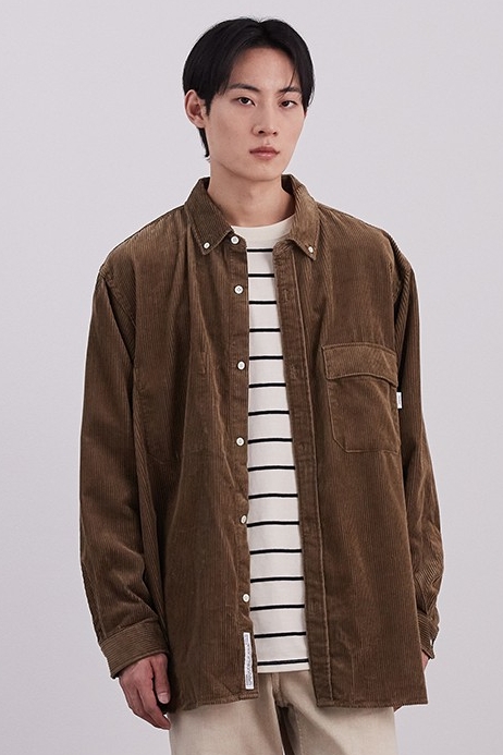 Corduroy Oversized Shirt Beige