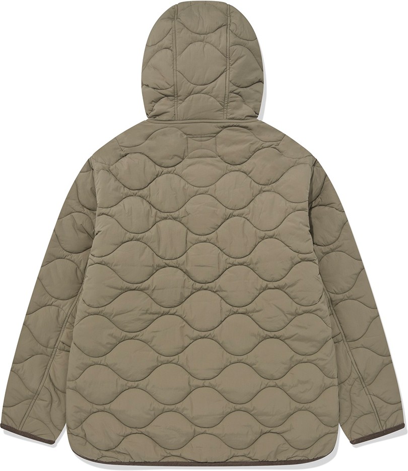 Covernat Unisex Quilting Hoodie Duffle Jacket Beige