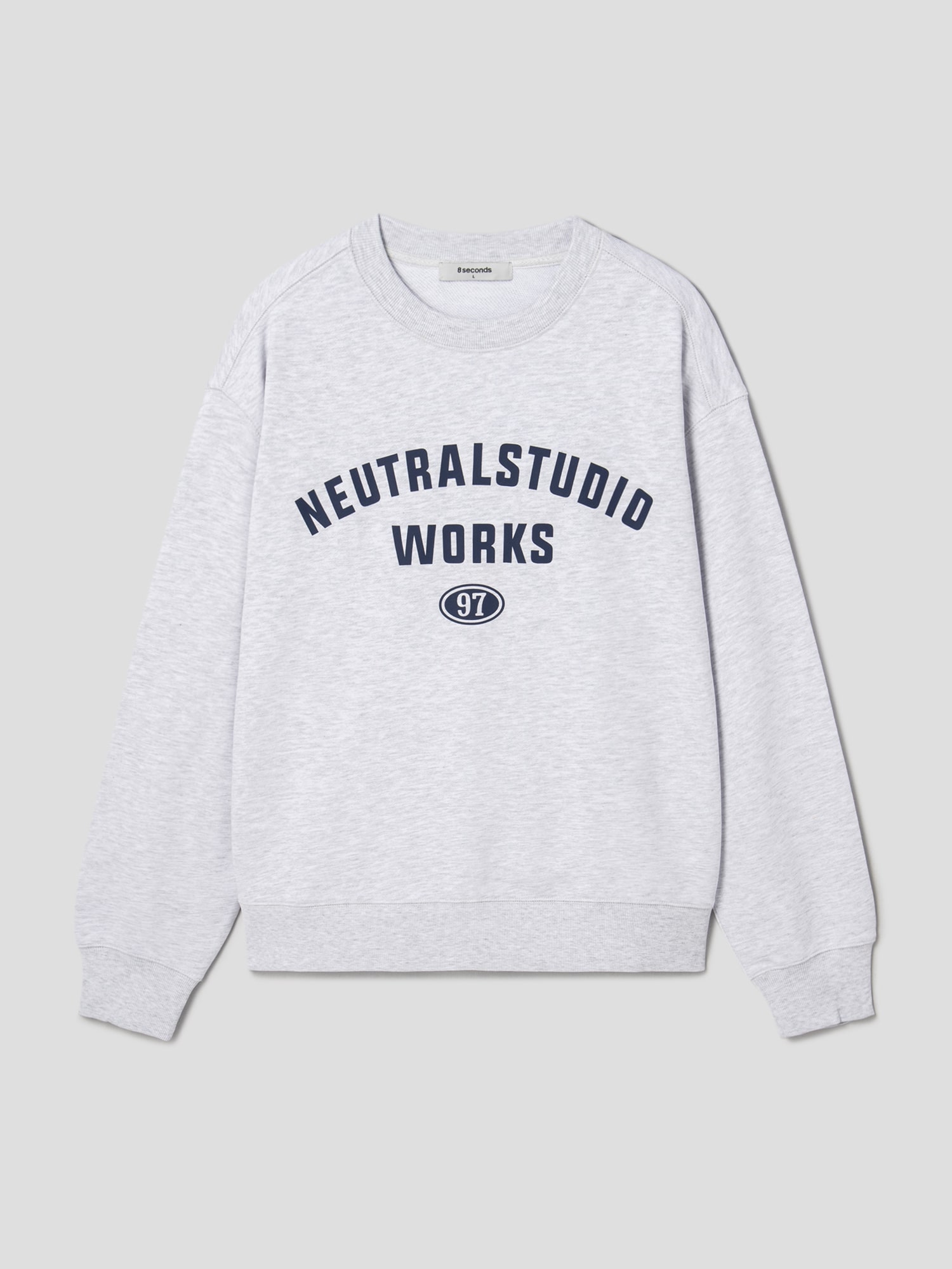 8seconds Letter Graphic Sweatshirt Light Gray Silver | Sweatshirts