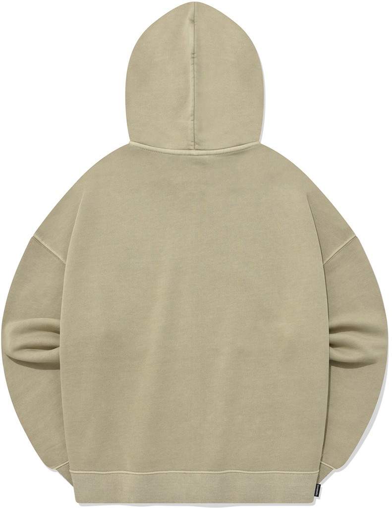 Covernat Unisex Pigment Small Logo Hoodie Zipup Beige | Hooded for