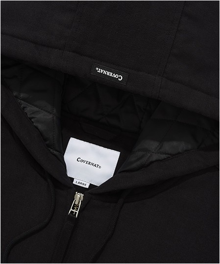 パーカー・フーディ COVERNAT Heavy Oxford Hoodie Jacket Black Covernat Unisex Heavy Oxford Hoodie Jacket Black | Hooded