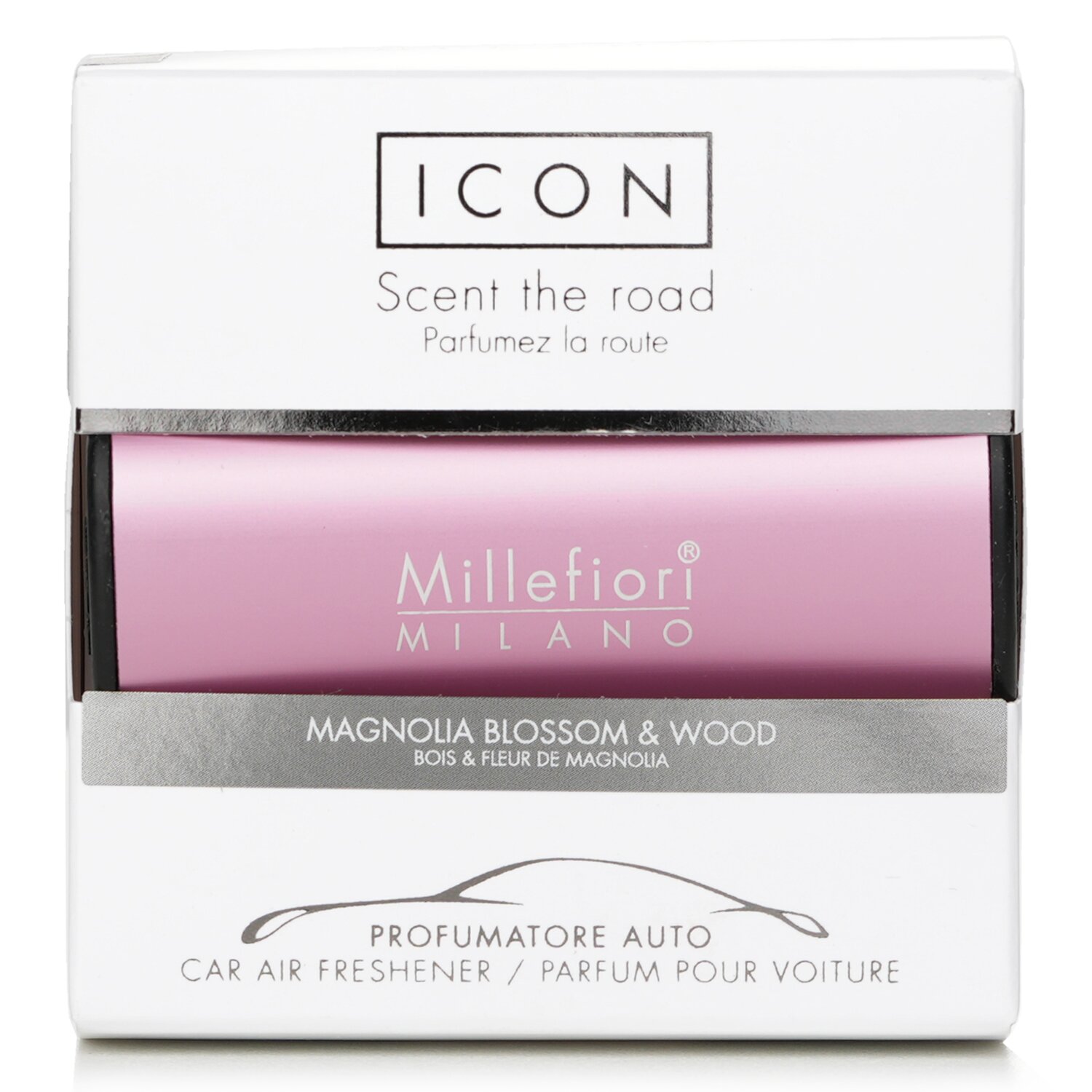 Millefiori Icon Classic Pink Car Air Freshener - Magnolia Blossom & Wo