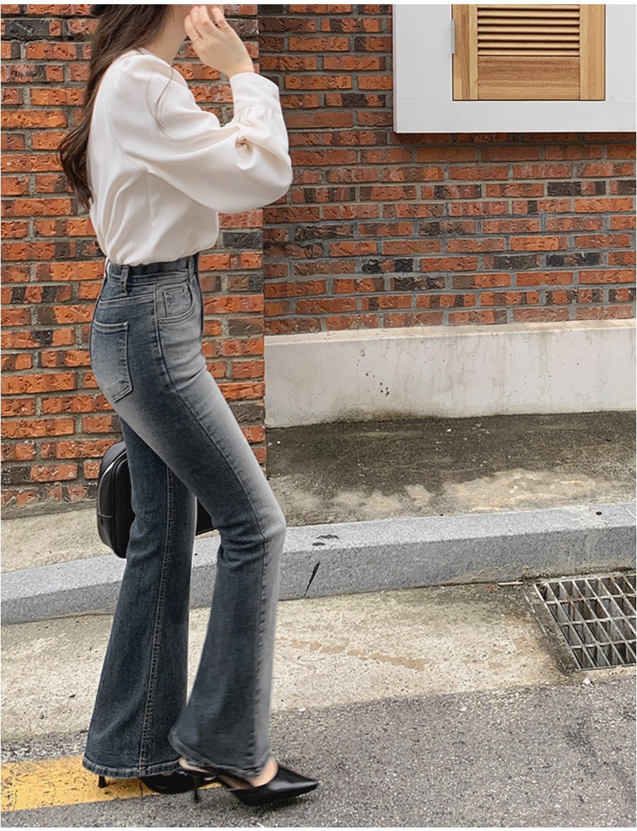 TWEE High Elastic Boot Cut Denim Pants | Bootcut for Women