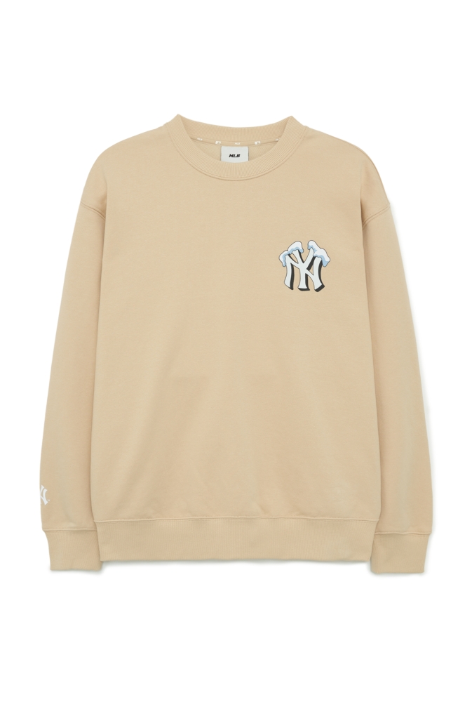 MLB Korea Unisex Like Cartoon Oversized Sweatshirt NY Yankees Cream