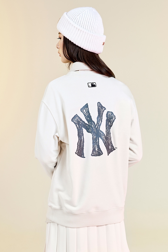 MLB Korea - Men's Basic Small Logo Long Sleeve T-Shirt Cream / L