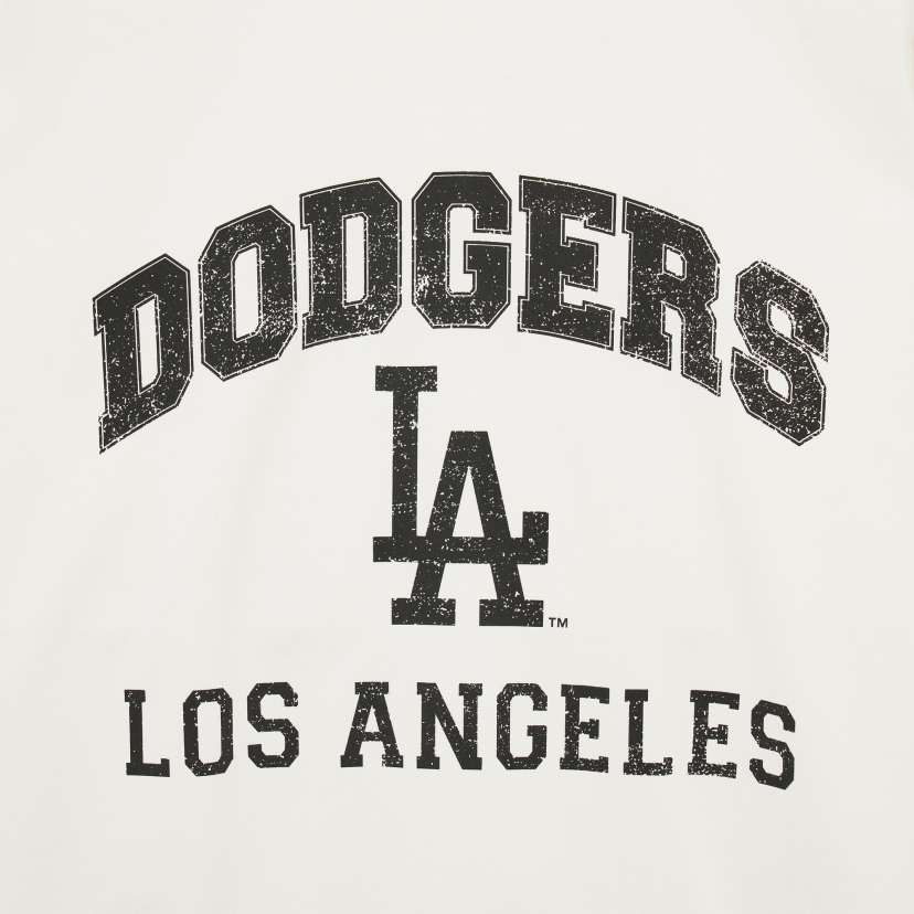 New Era MLB LA Dodgers sweatshirt in white with script text