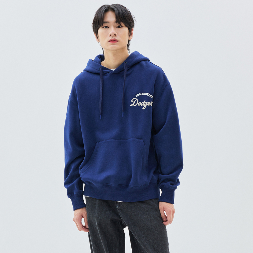 Unisex Varsity Oversized Fleeced Hoodie LA Dodgers Navy