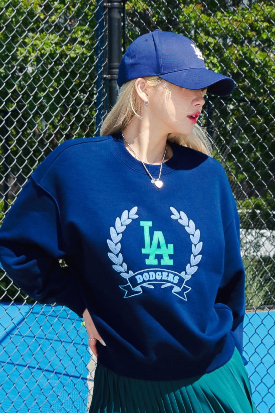 Classic Sports Big Logo Oversized Sweatshirt LA Dodgers Navy