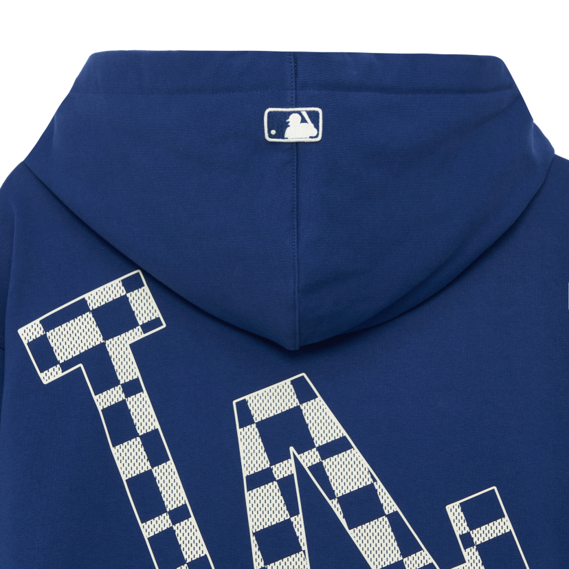 MLB Unisex Checkerboard Big Luxe Mega Oversized Hoodie LA Dodgers