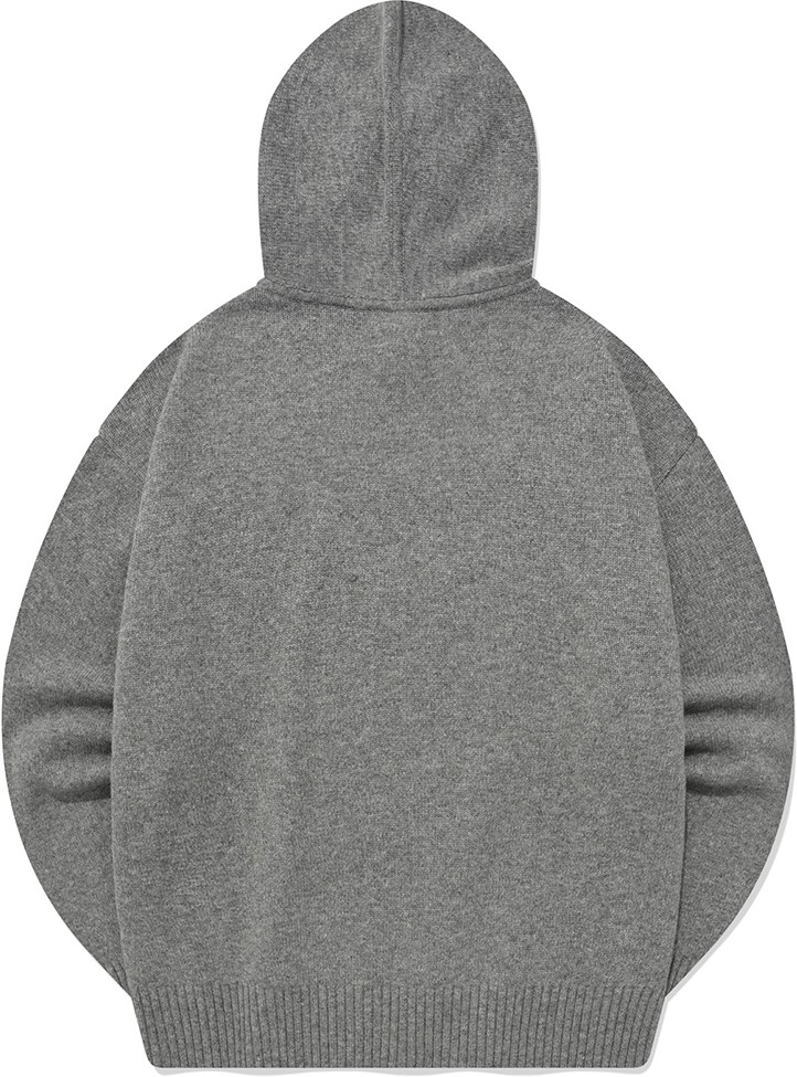 Covernat Unisex C Logo Lambs Wool Hoodie Knit Melange Gray