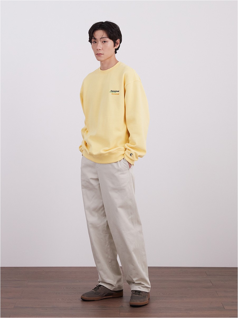 【COVERNAT】 ★ C Logo Fleeced Sweatshirt ★ 大人気 Covernat Unisex Fleeced Multi Logo Sweatshirt Yellow