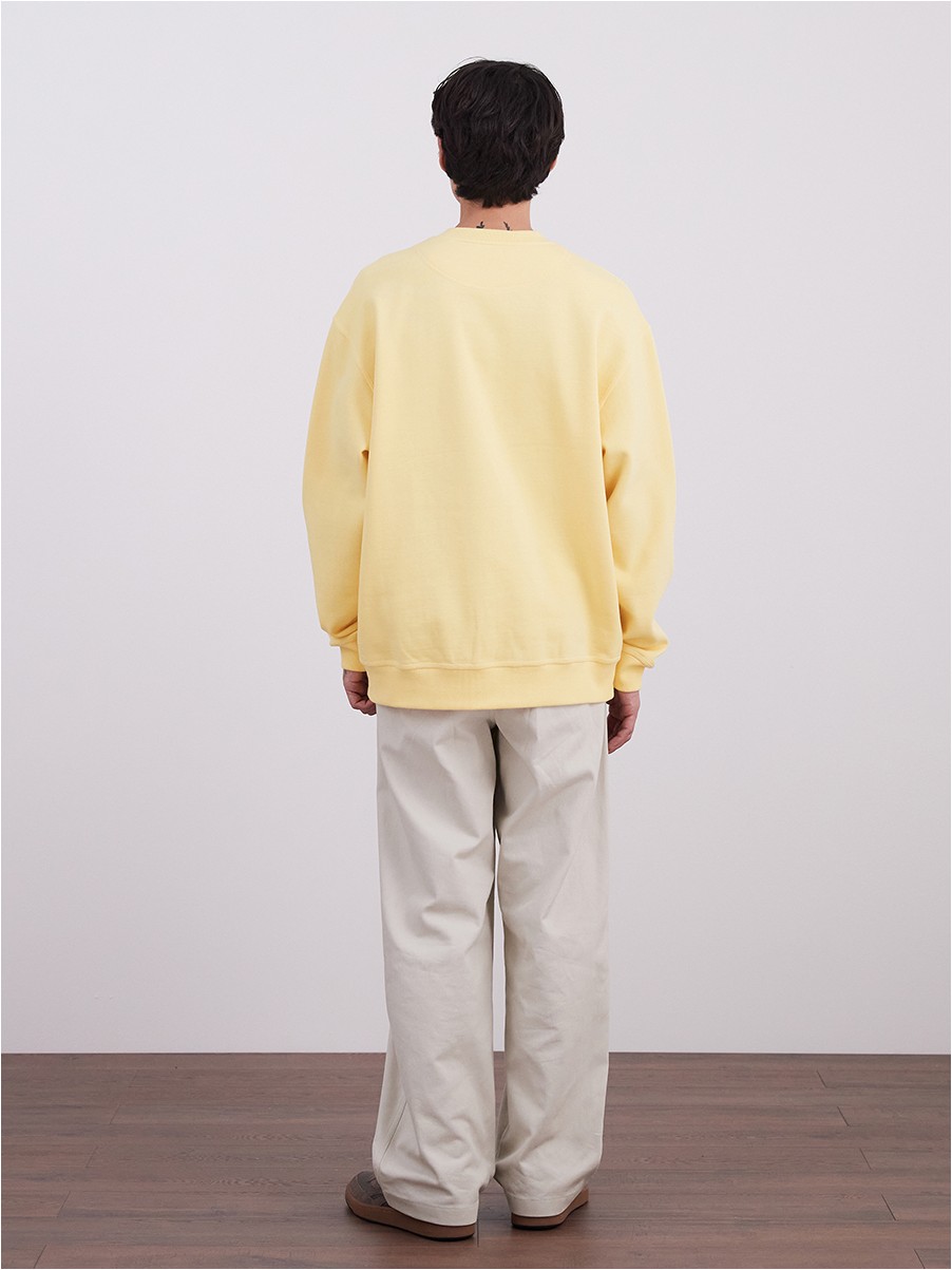 ◆SATUR◆ Classic Logo Sweatshirt Navy Yellow SA243UTM05AN SATUR | 세터 | (W) 클래식 로고 스웨트셔츠 네이비 옐로우