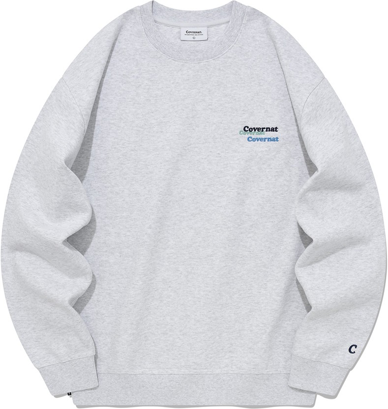 ★23SS★【COVERNAT】★Comfort Logo Varsity Sweatshir.t★ Covernat Unisex Comfort Logo Varsity Sweatshirt Melange Gray