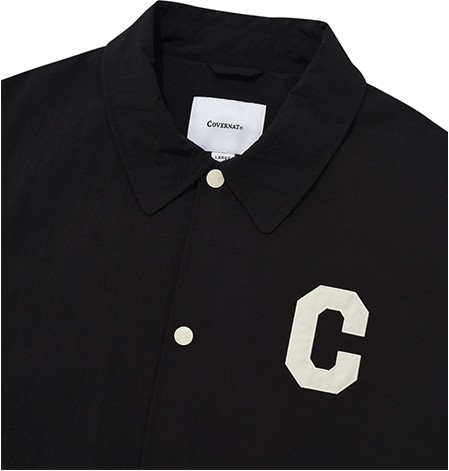 Covernat Unisex C Logo Collar Varsity Jacket Black | Jackets