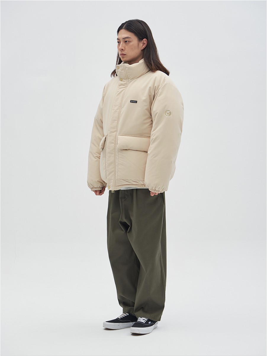 ダウンジャケット・コート [COVERNAT] Reversible Short Puffer Gray Covernat Unisex Reversible Sherpa Zipup Jacket Gray | Fur