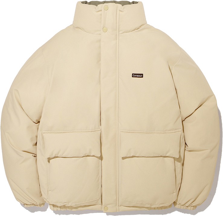 Covernat Unisex RDS Reversible Short Puffer Beige | Puffer for