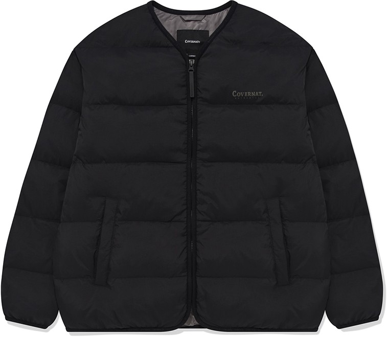 [COVERNAT]★韓国人気★RDS COLLEGE C LOGO OVERFIT PUFFER Covernat Unisex RDS Civic Short Puffer Black | Puffer for
