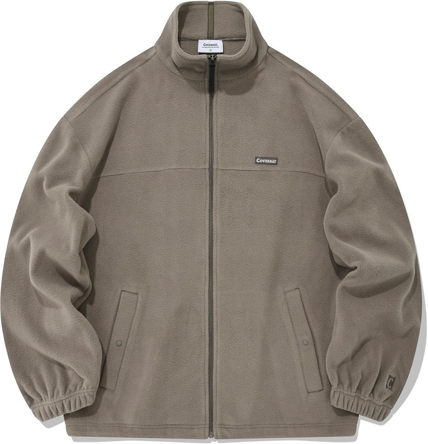 Covernat Unisex Fleeced Zipup Jacket Beige | Jackets for
