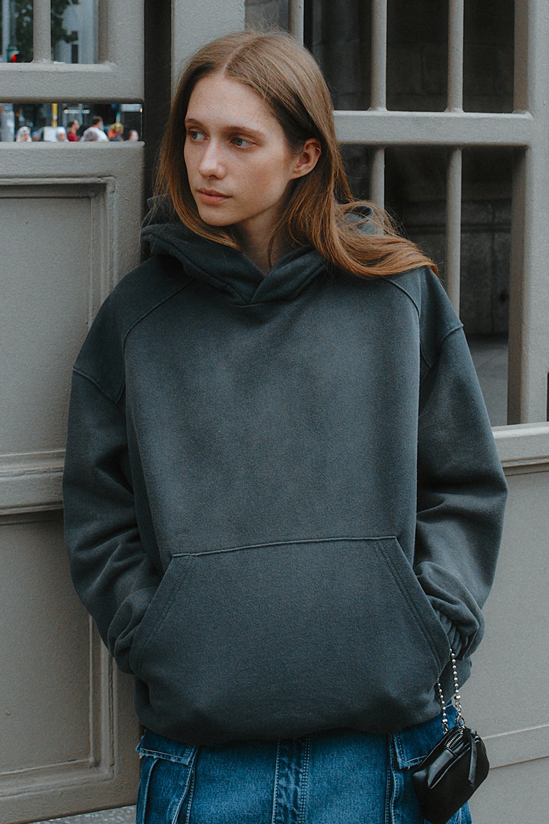 Garment Dyeing Oversized Hoodie Ash