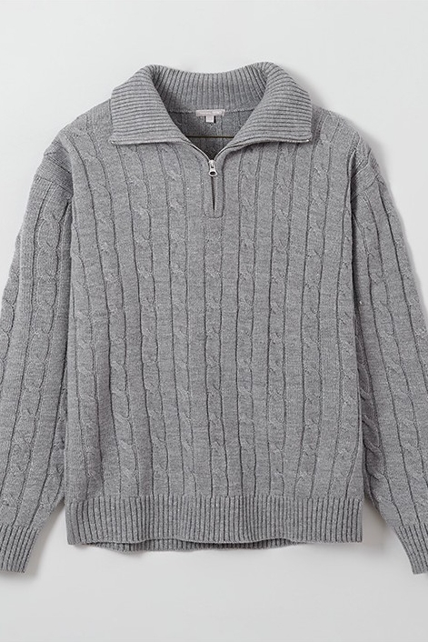 ●SPAO● Woody Cable Half-open Short-sleeved Knit SPKWF24G51 Áo Polo Nữ Spao Cable Half Open Half Sleeve Knit T-Shirt