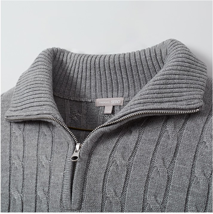 SPAO Cable Half Zipup Sweater | Collared for Men | KOODING