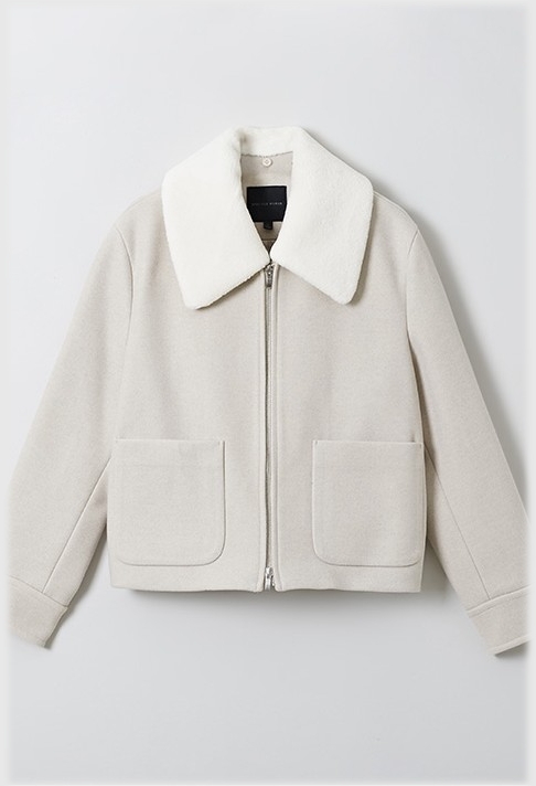 White wool jacket on sale short