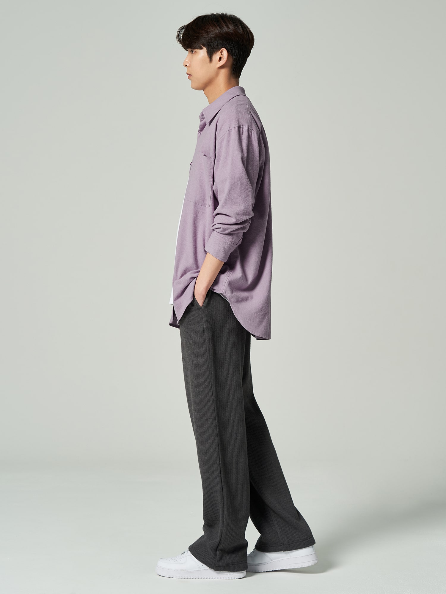 8seconds Long Oversized Warm Flannel Shirt Lavender | Casual
