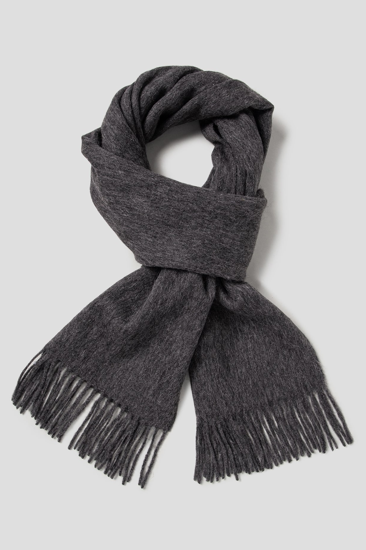 ★ADAUL★ Wool long wide muffler gray 8seconds Wool Wide Muffler Gray | Scarves for Men | KOODING