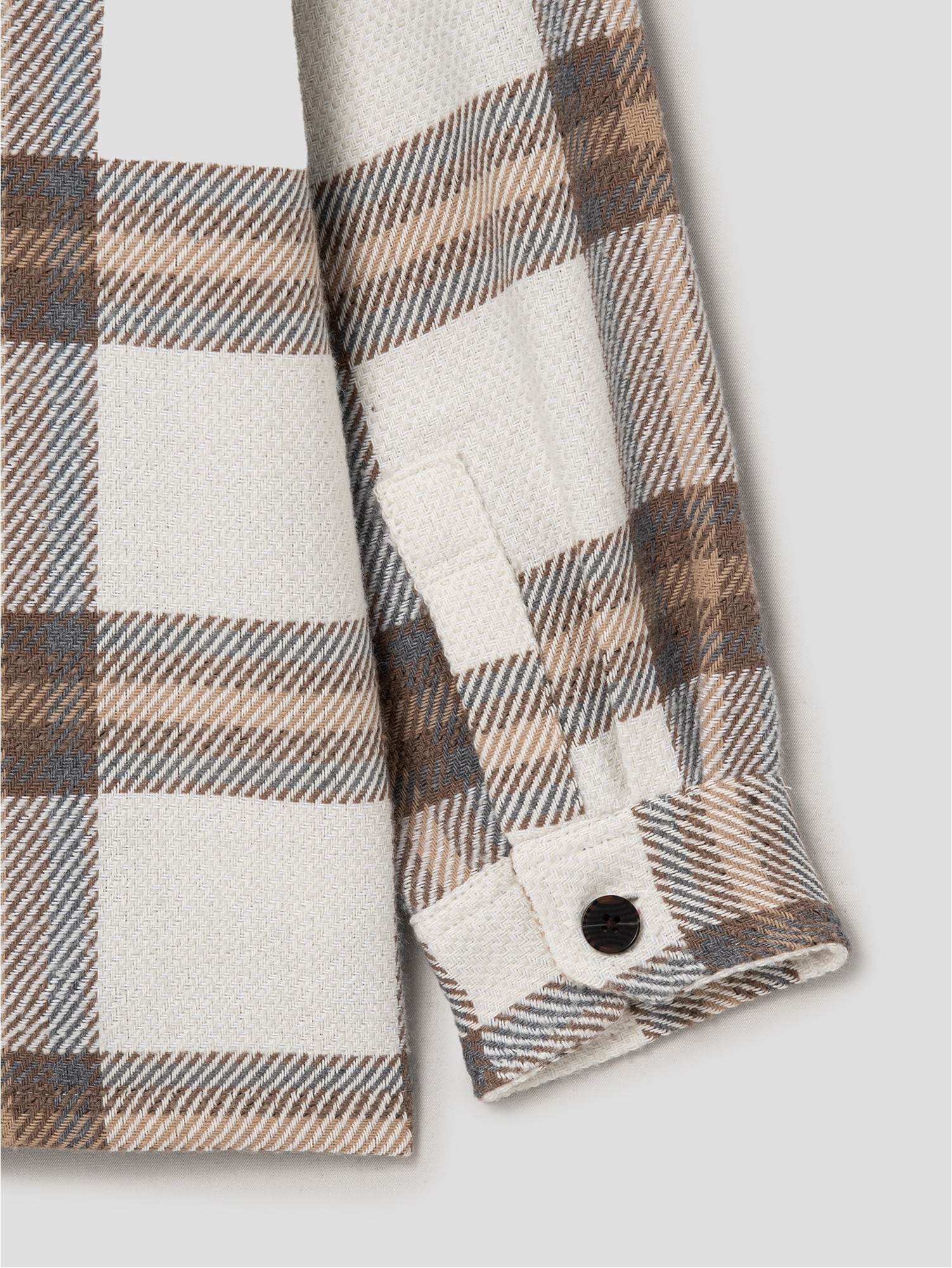 8seconds Wool Like Big Check Shirt Jacket Beige | Jackets for Men