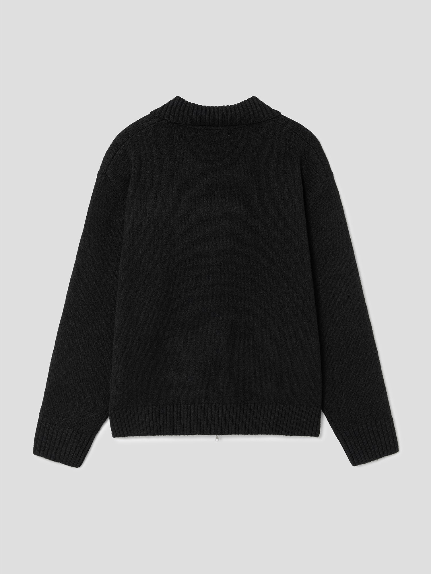 8seconds Hidden Zipper Collar Neck Cardigan Black
