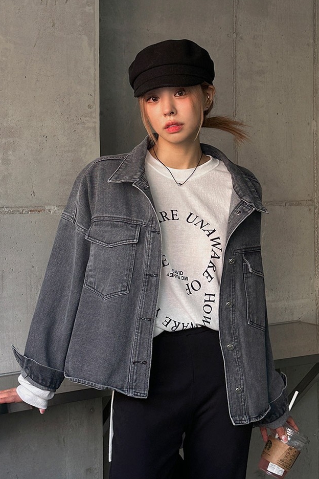 LAGIRL Two Pockets Denim Jacket | Denim for Women | KOODING