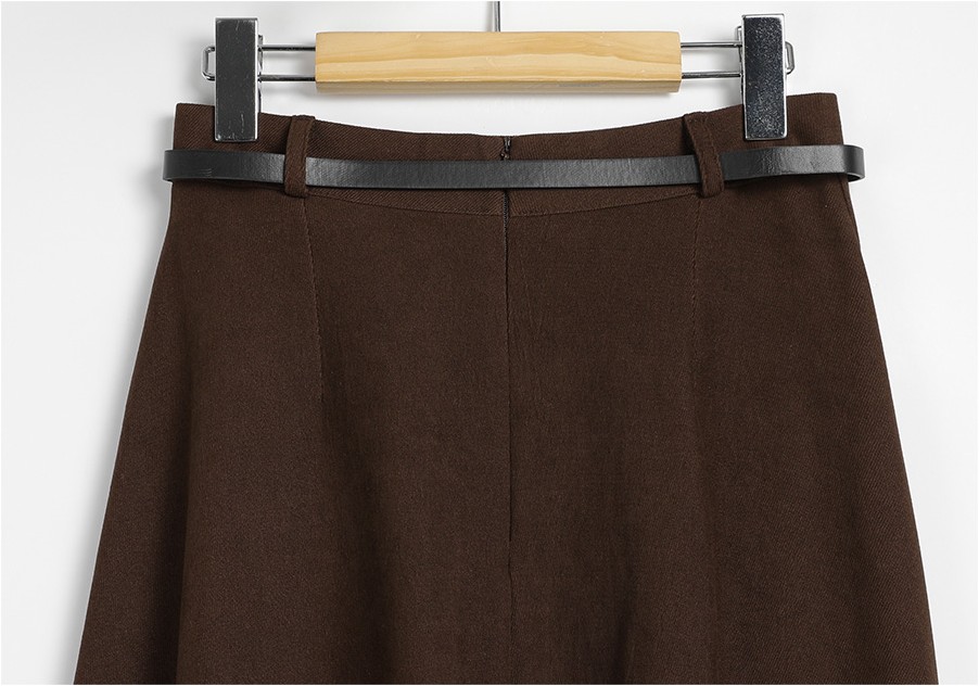 TWEE Kate Flared Long Skirt Belt Set | Maxi for Women | KOODING