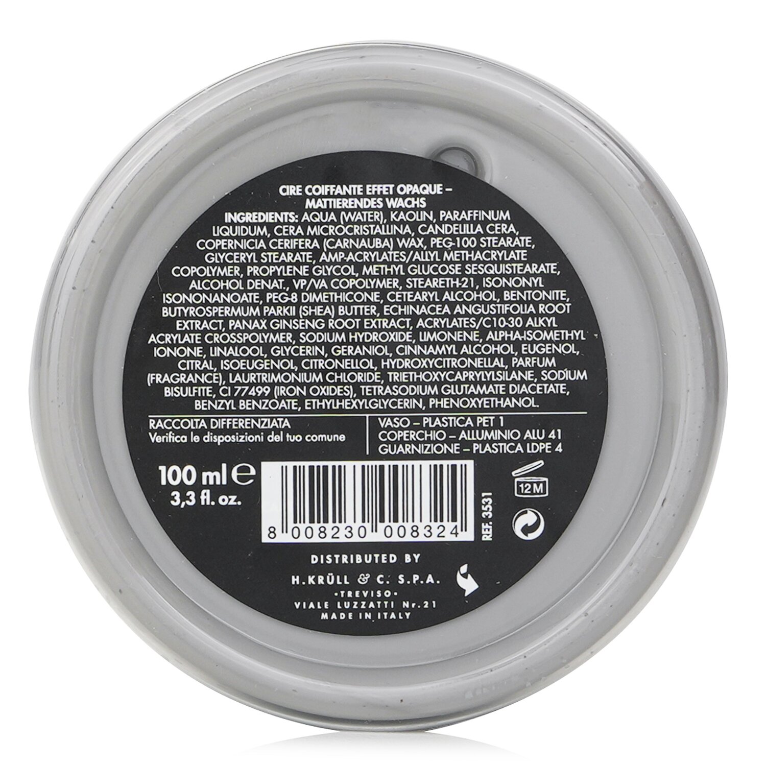 Acca Kappa Barber Shop Collection Styling Gel Wax, 100 ml