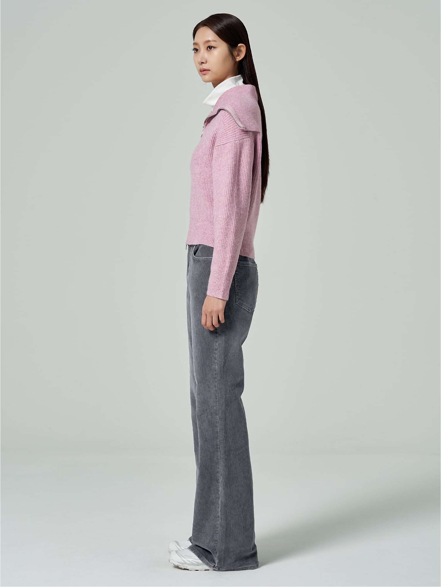 8seconds Collar Neck 2 Ways Zipup Cardigan Light Pink