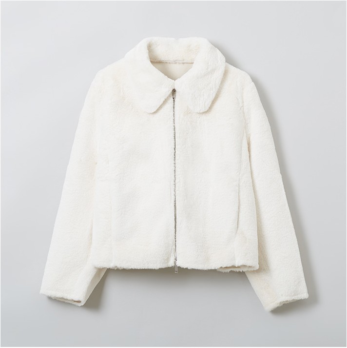 eaphi　ECOFUR SHORT JACKET Eaphi】ECOFUR SHORT JACKET（Flower Puff Short Jacket - Red）