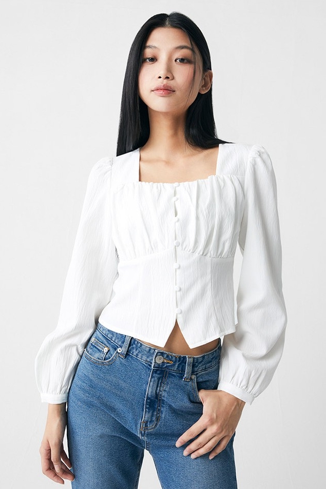 ミュージシャン Layered Coller Blouse [WH/] Lace Big Collar Blouse – axes femme from JAPAN