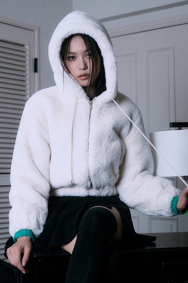 Cropped hotsell fur hoodie