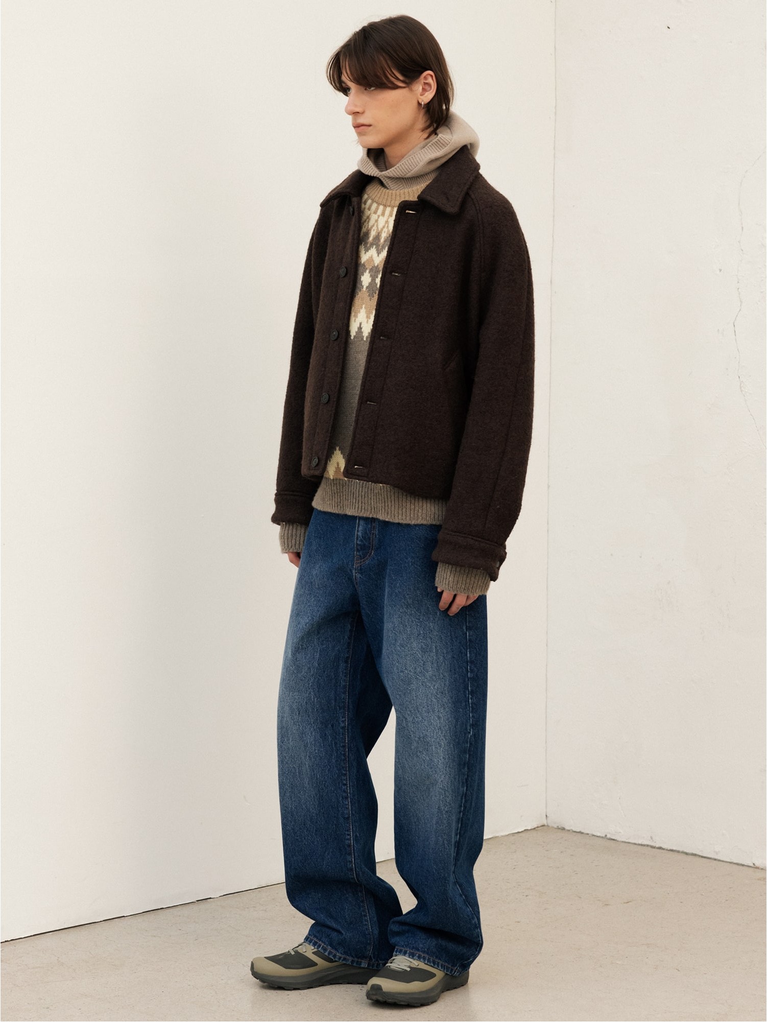 8seconds Wool Blended Boucle Short Blouson Dark Brown | Jackets