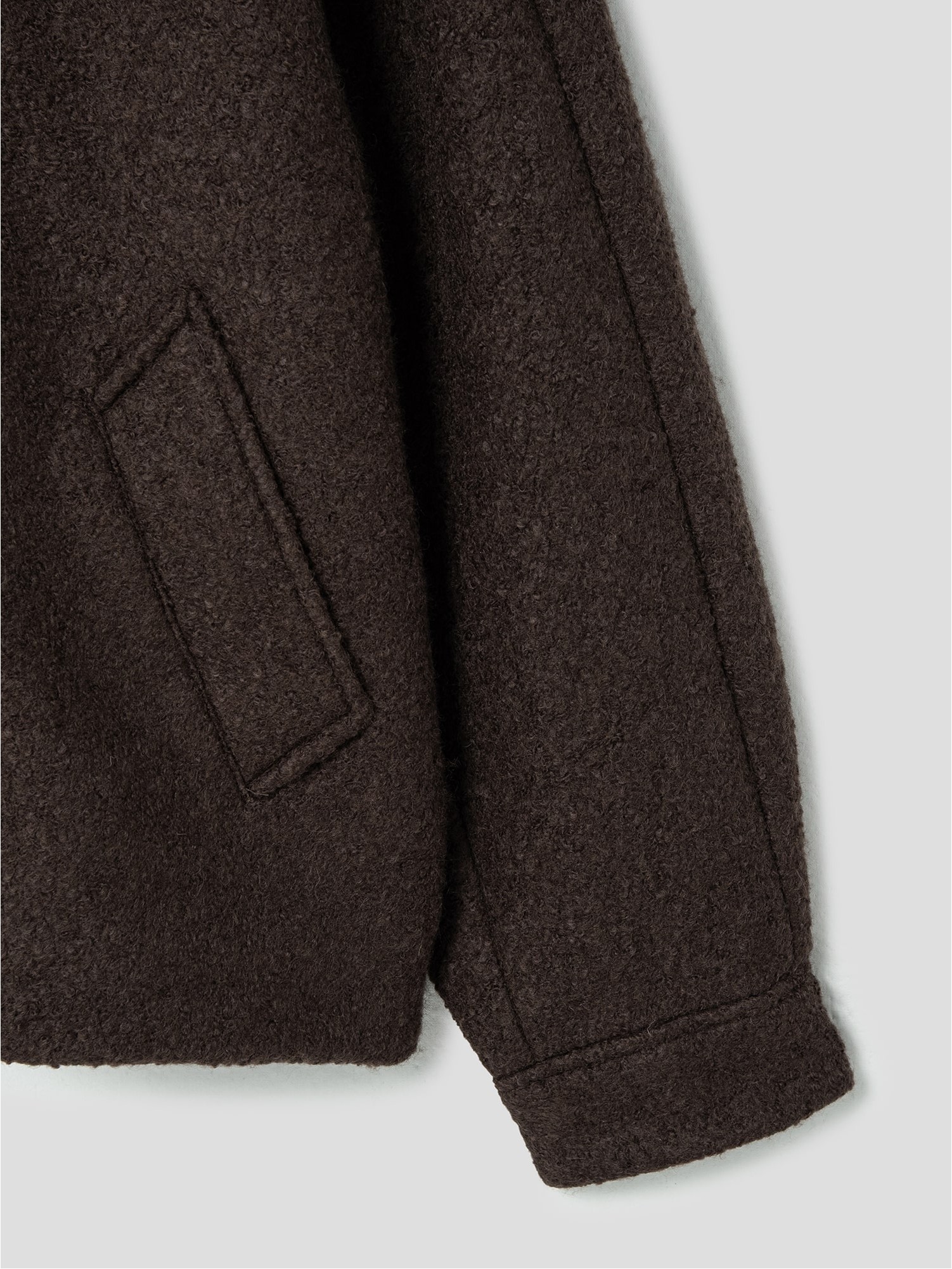 8seconds Wool Blended Boucle Short Blouson Dark Brown
