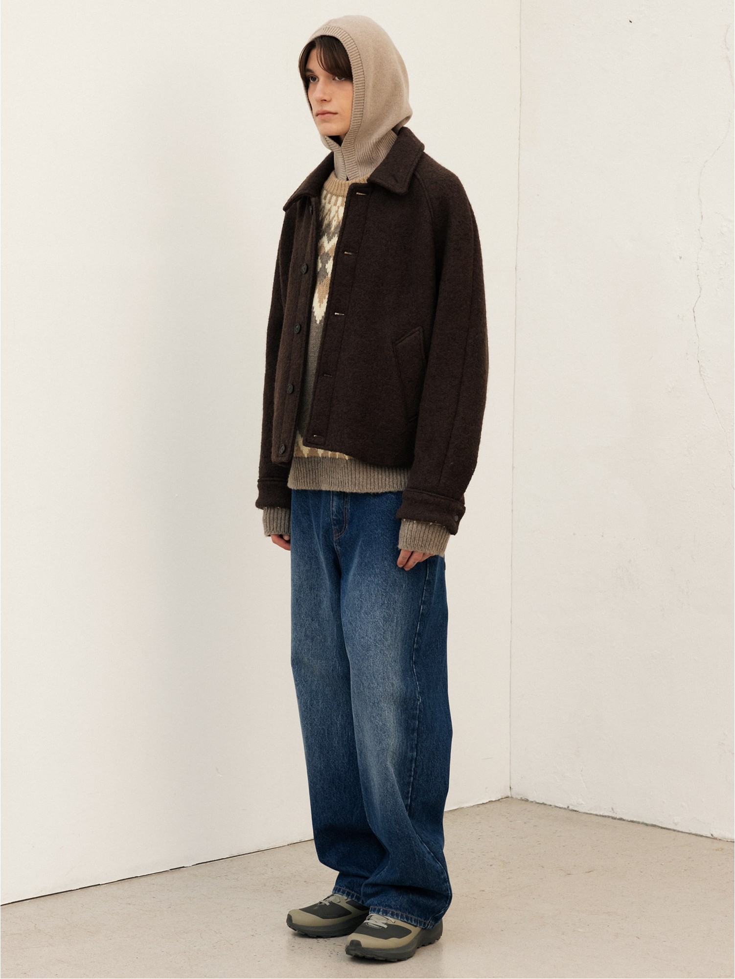 ジャケット・アウター uL'AUBEBLANC Constructive Wool Short Constructive Wool Short coat – L'AUBE BLANC