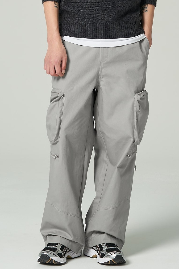 Trendy Zipper Slit Bottom Cargo Pants Men's Solid Multi Flap - Temu
