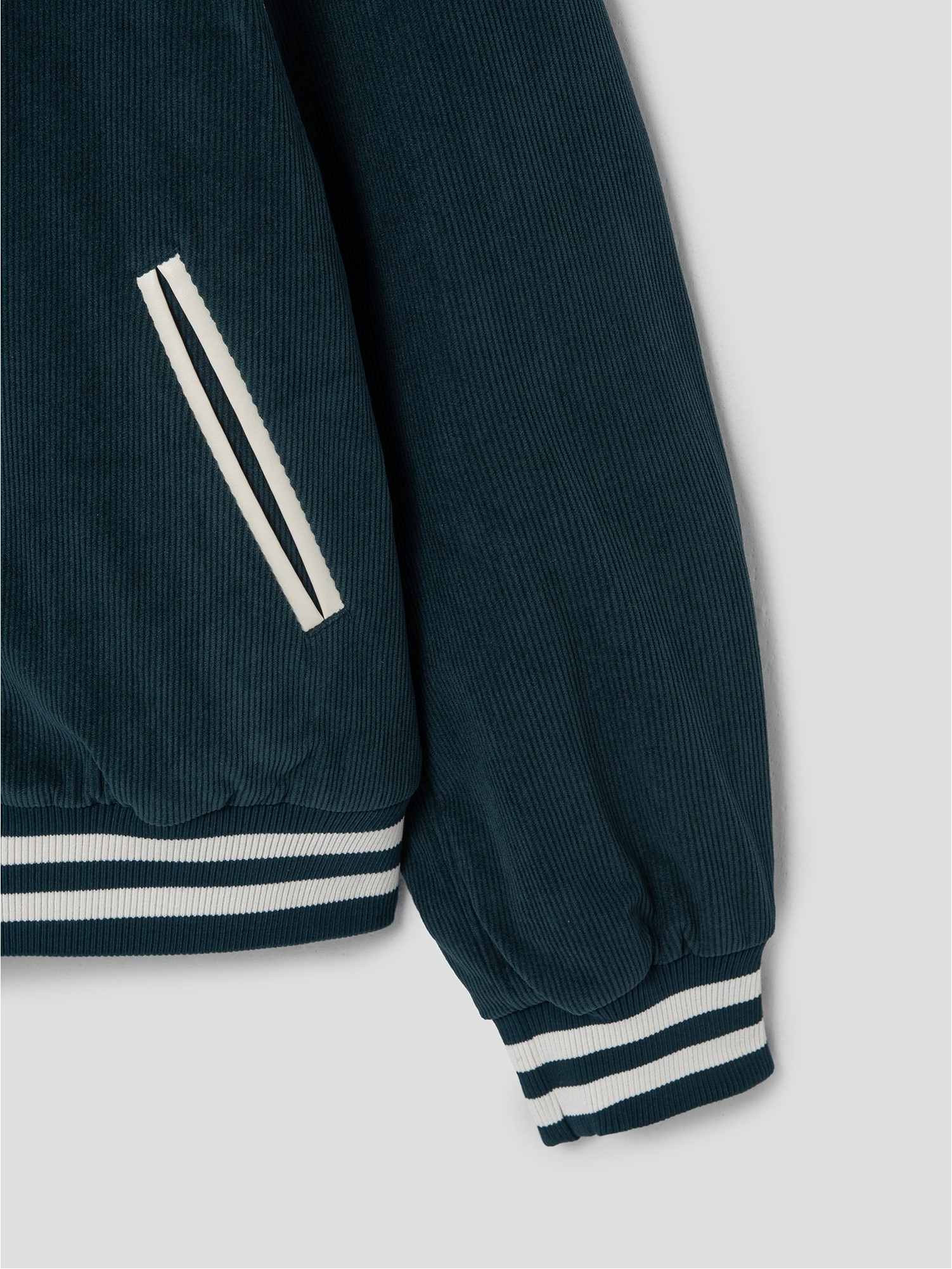 8seconds Corduroy Padded Stadium Jacket Green | Jackets for Men